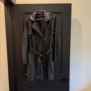 Blank NYC Black Leather Jacket with Embossed Logo